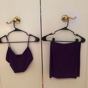 Purple Brooklyn Karma skirt crop top two piece set